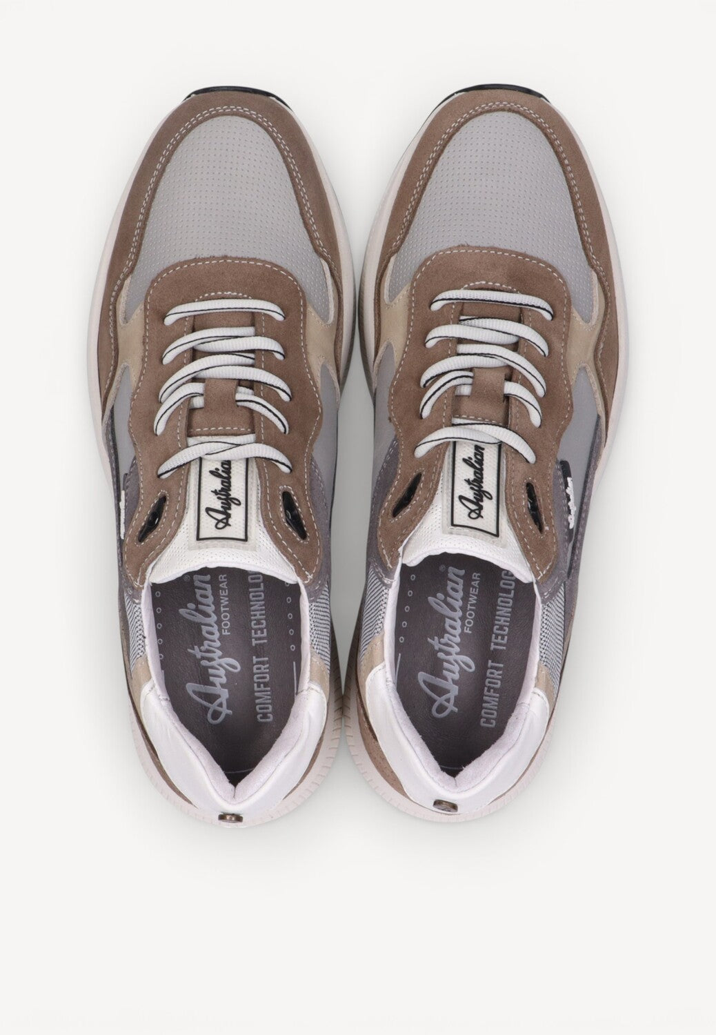 Heren veterschoenen-Beige combi kleur