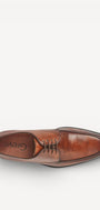 Heren veterschoenen-Bruin leer