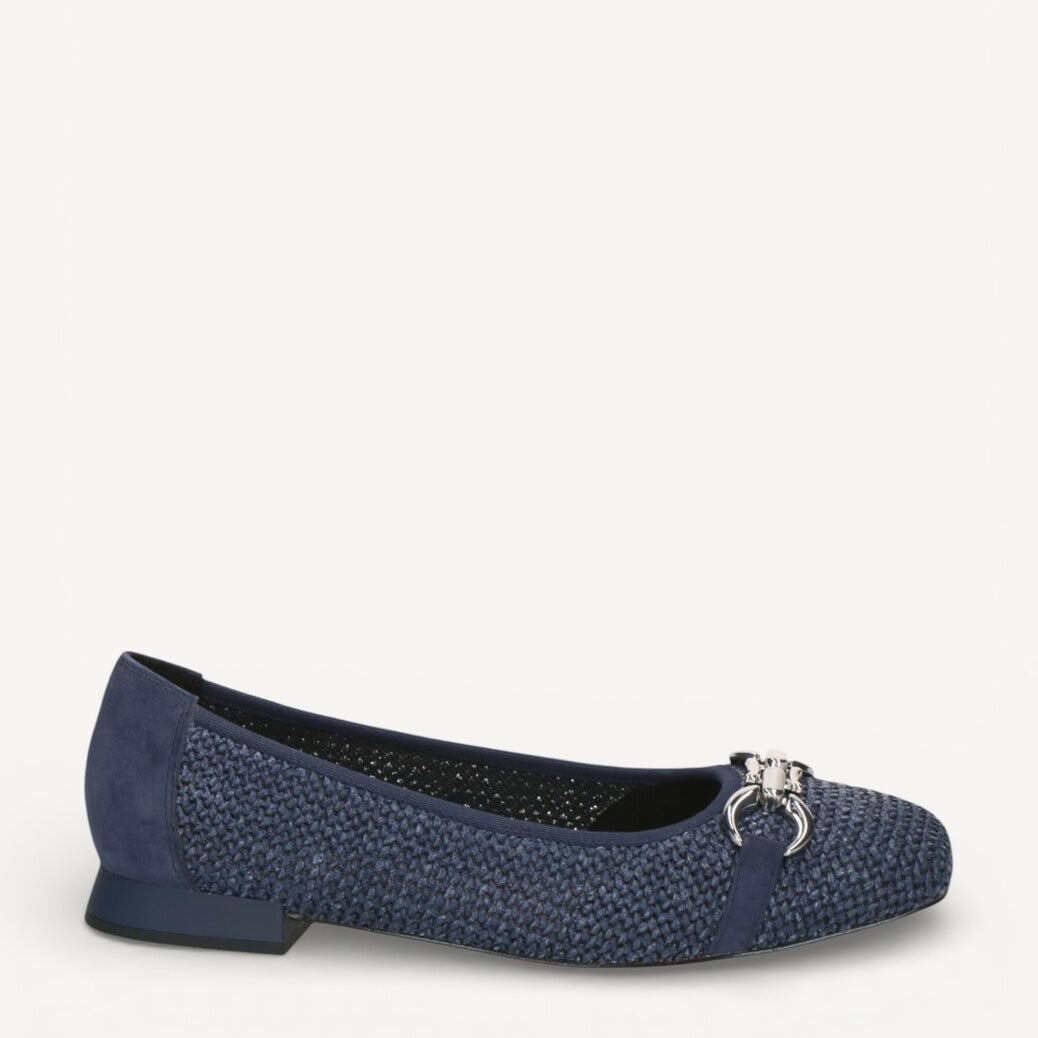 BALLERINAS + PUMPS-Blauw leer