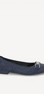 BALLERINAS + PUMPS-Blauw leer