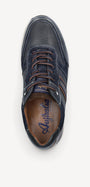 Heren veterschoenen-Blauw leer