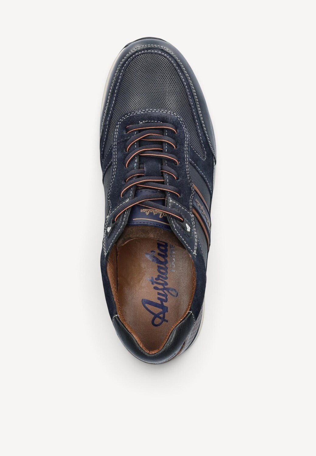 Heren veterschoenen-Blauw leer