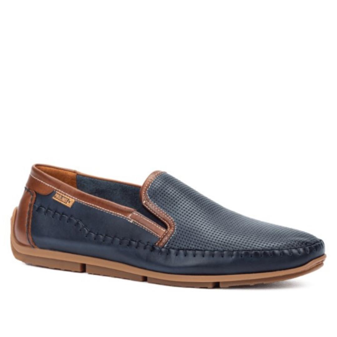 Heren instapper-Blauw leer