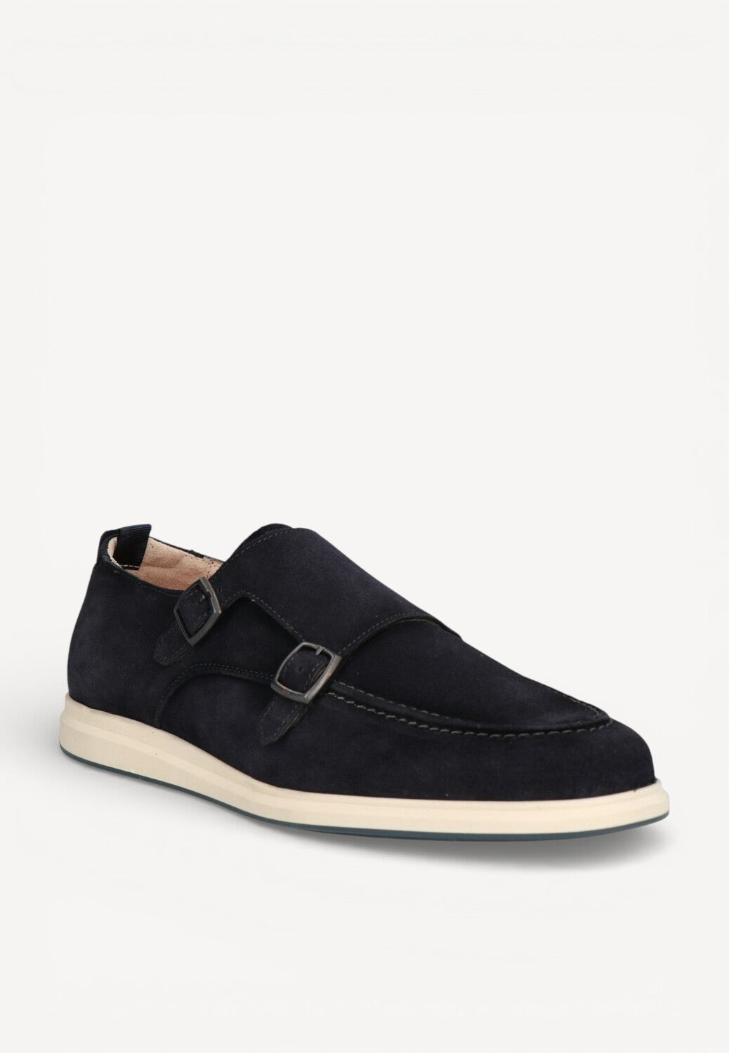 Heren veterschoenen-Blauw suède/nubuck