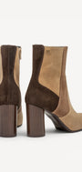 DAMES BOOTS+KORT LAARS-Beige combi kleur