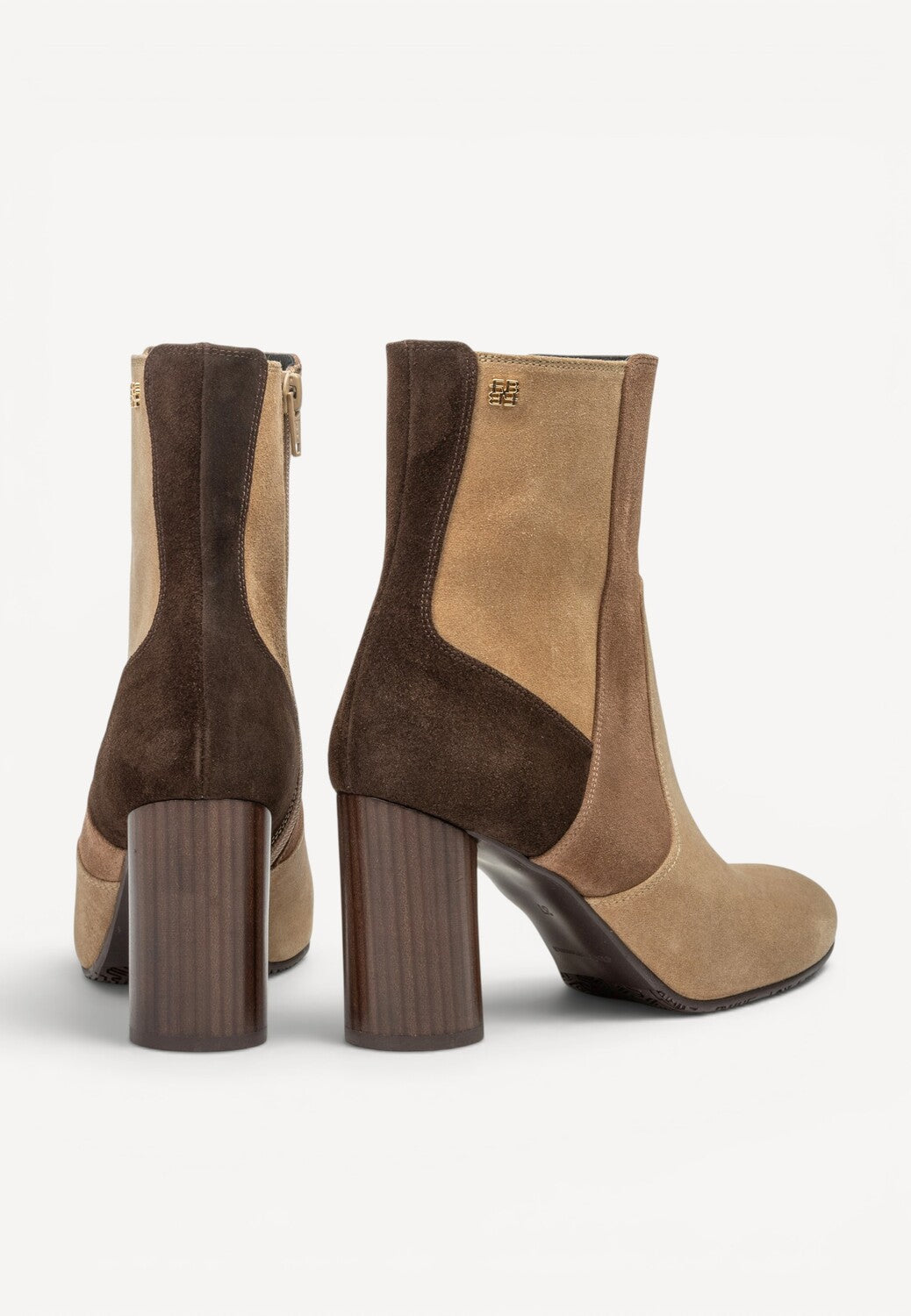 DAMES BOOTS+KORT LAARS-Beige combi kleur