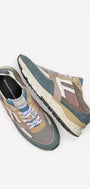 Heren veterschoenen-Blauw combi kleur