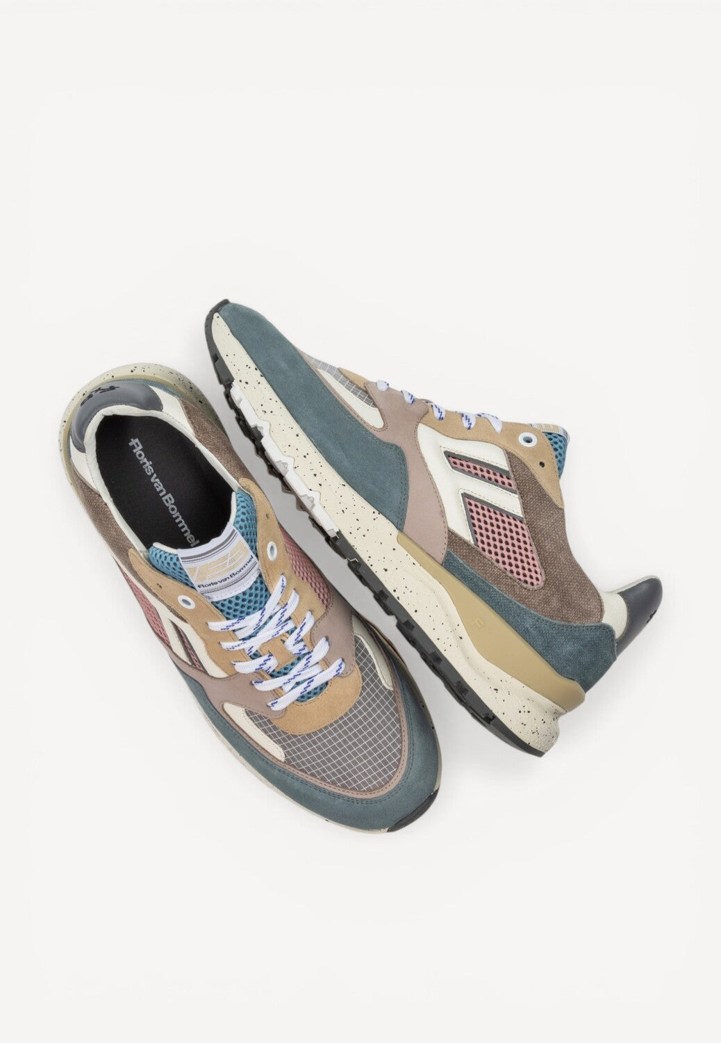 Heren veterschoenen-Blauw combi kleur