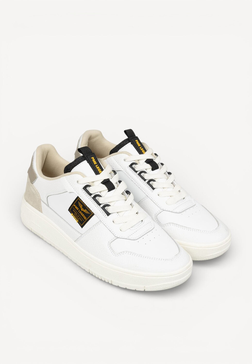 Heren veterschoenen-Wit leer