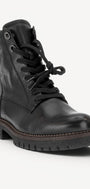 DAMES BOOTS+KORT LAARS-Zwart leer