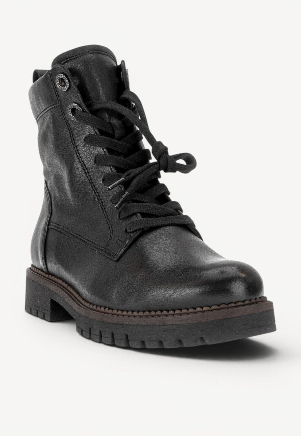 DAMES BOOTS+KORT LAARS-Zwart leer