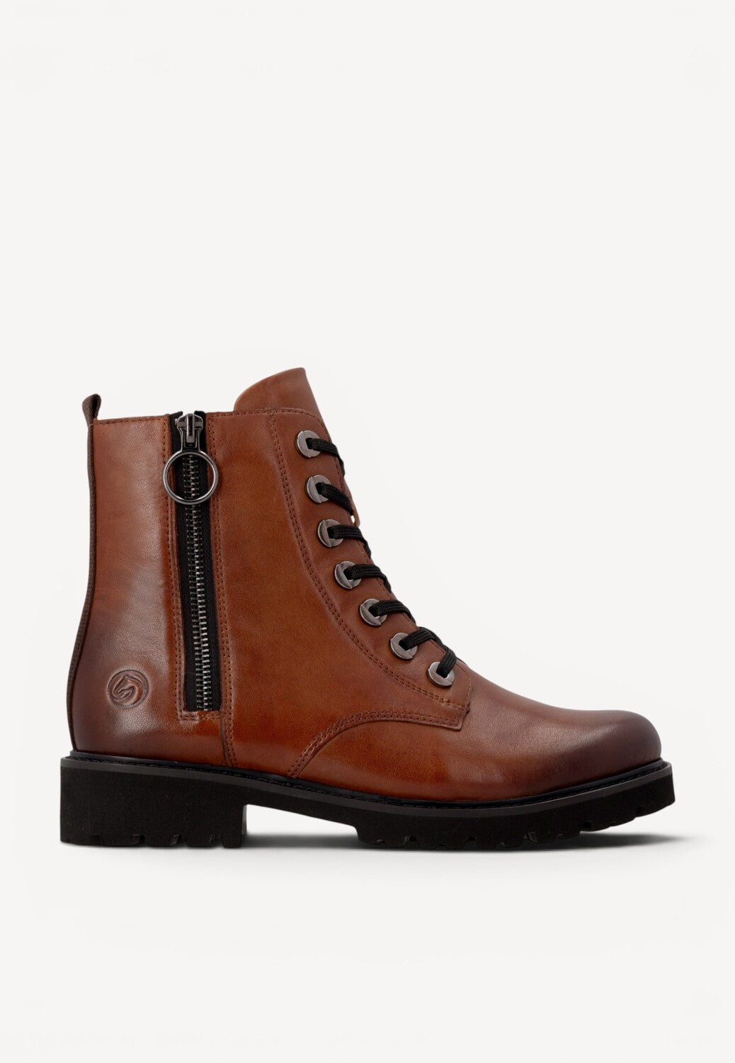 DAMES BOOTS+KORT LAARS-Bruin leer