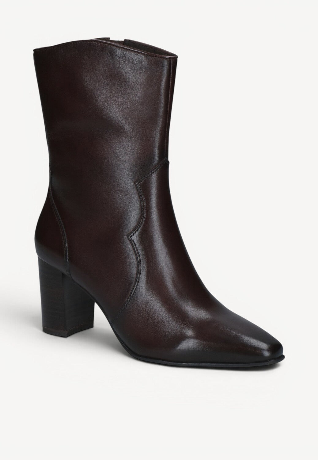 DAMES BOOTS+KORT LAARS-Bruin leer