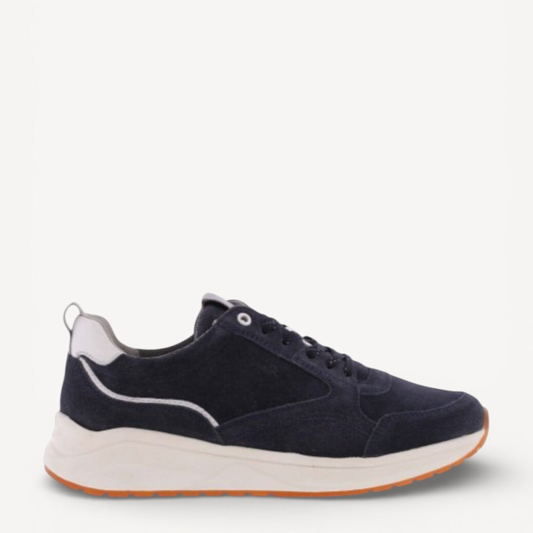 Heren veterschoenen-Blauw suède/nubuck