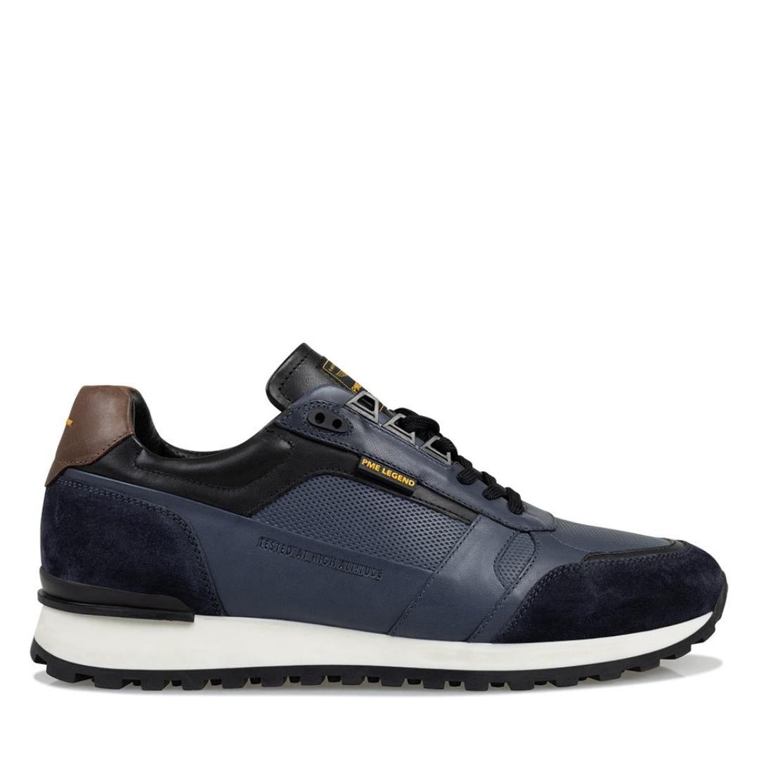 Heren veterschoenen-Blauw leer