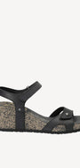 DAMES OPEN SCHOENEN-Zwart leer