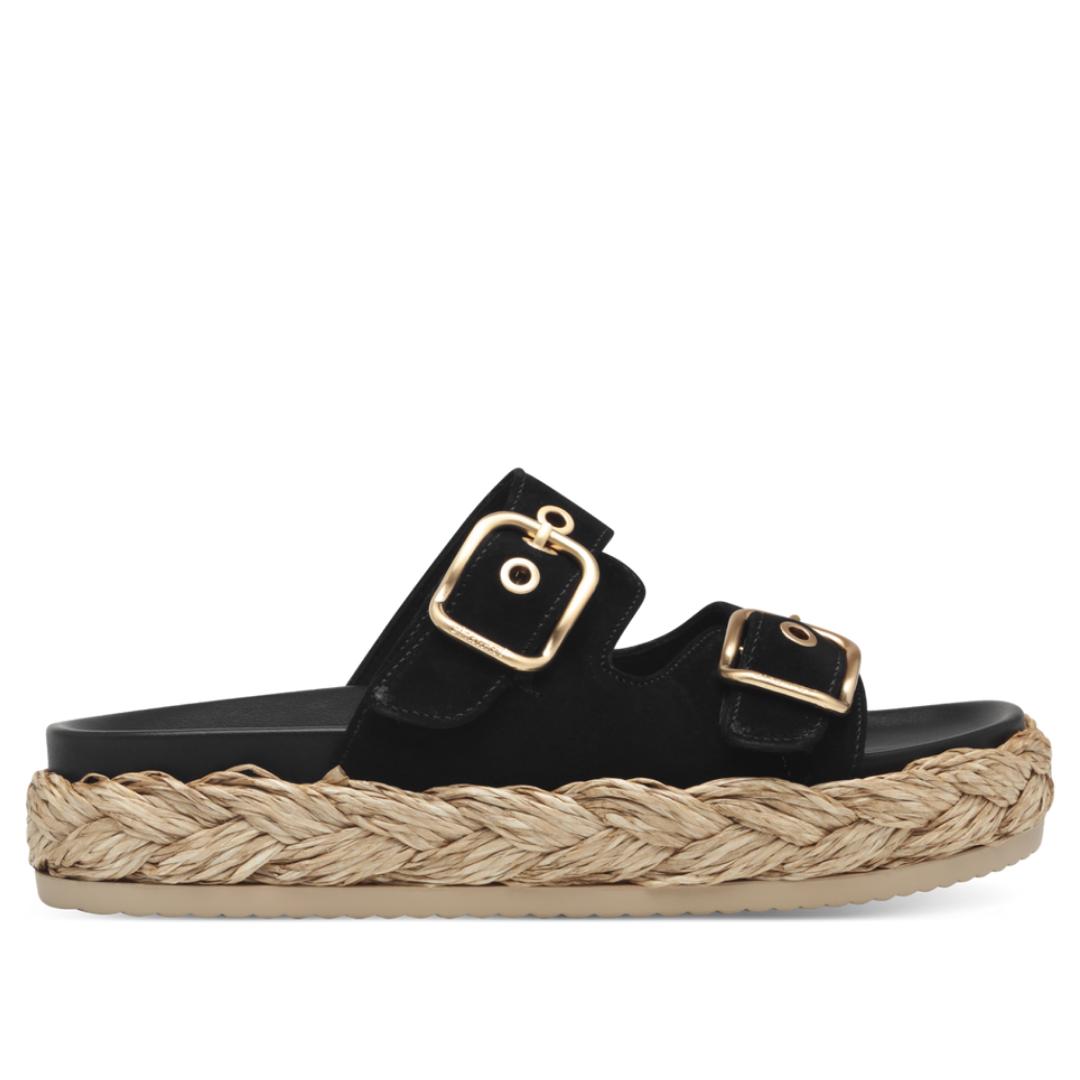 DAMES OPEN SCHOENEN-Zwart suède