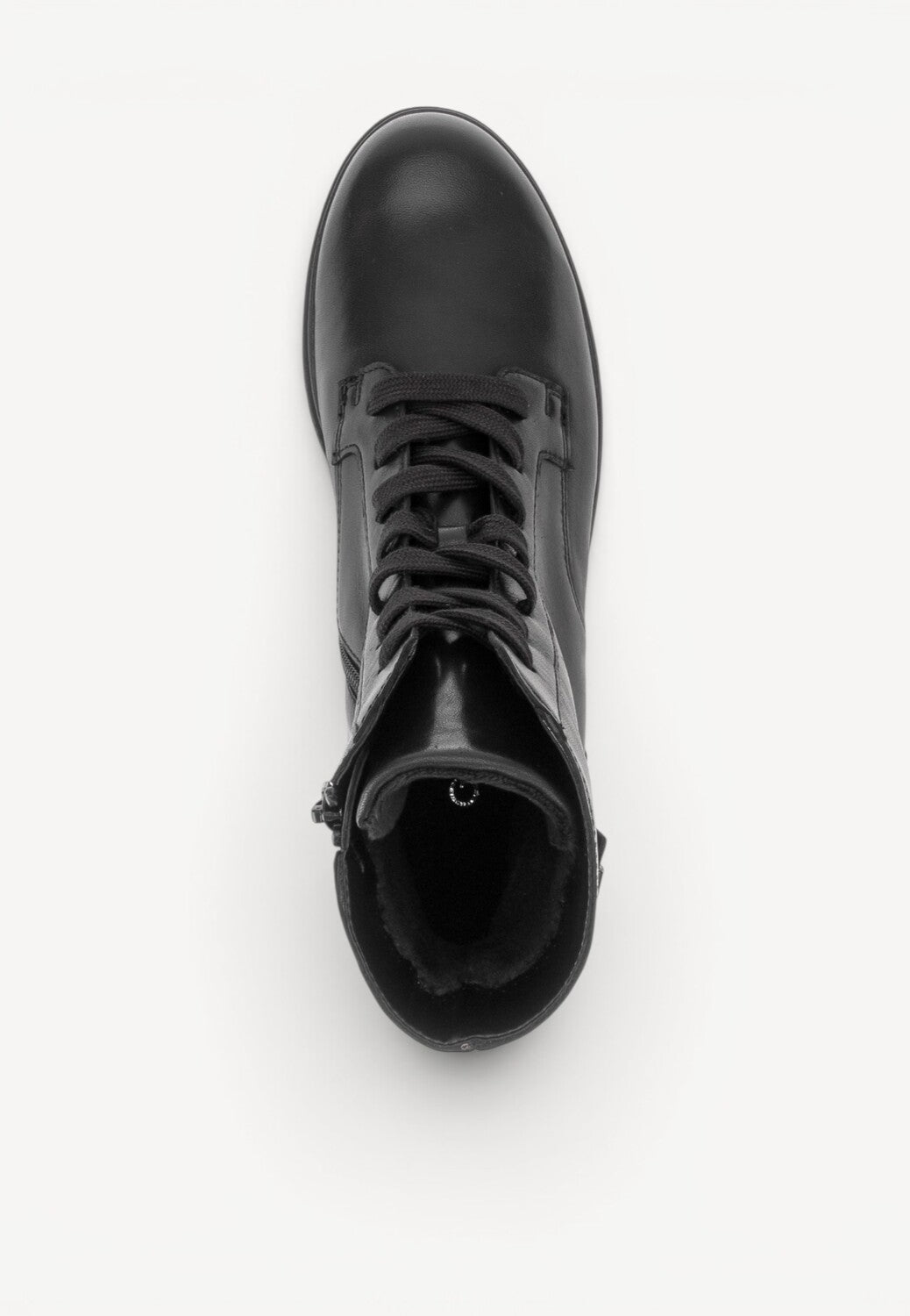 DAMES BOOTS+KORT LAARS-Zwart leer