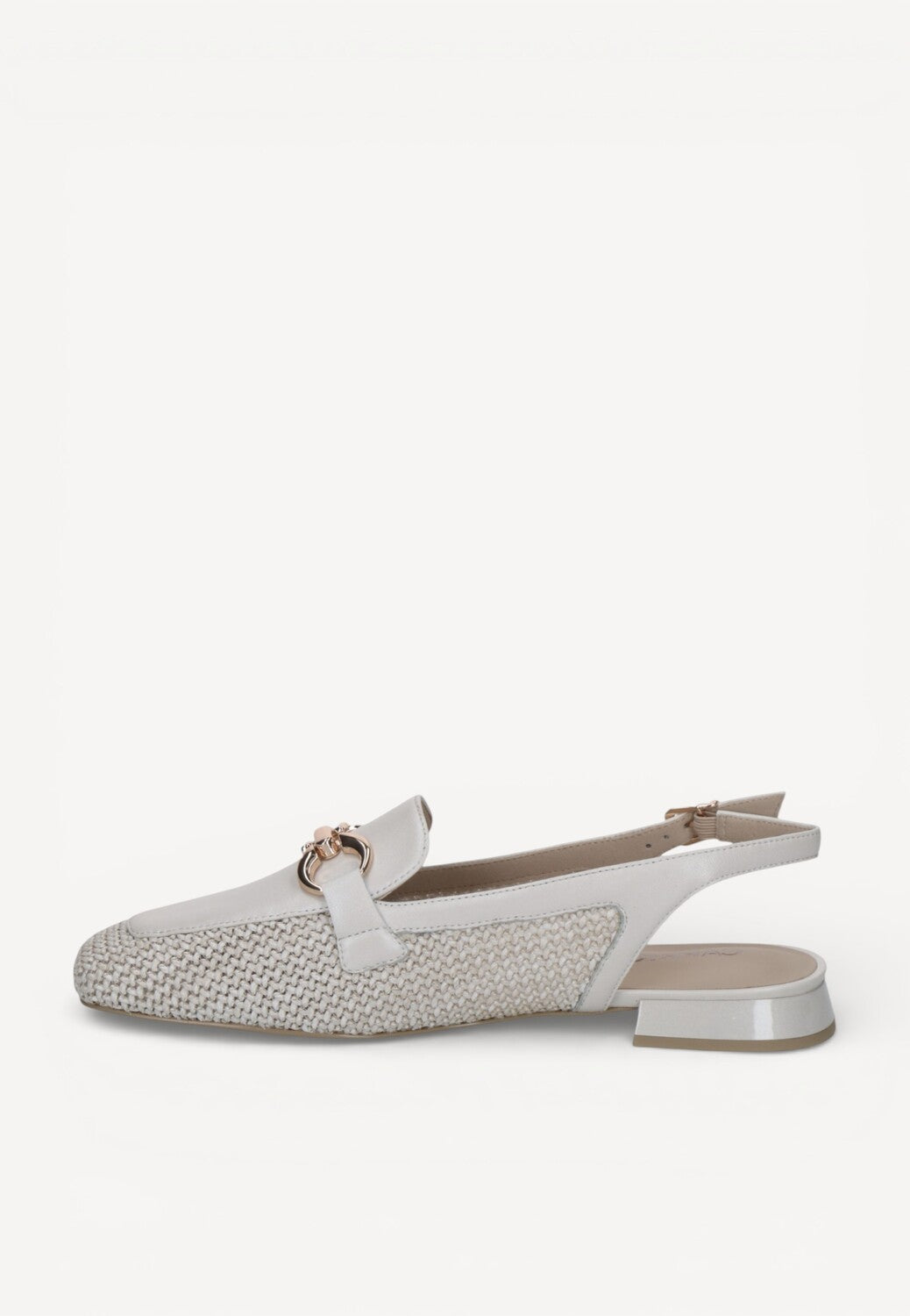 MUIL +SLINGBACK-Beige leer