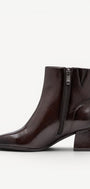 DAMES BOOTS+KORT LAARS-Bruin lak