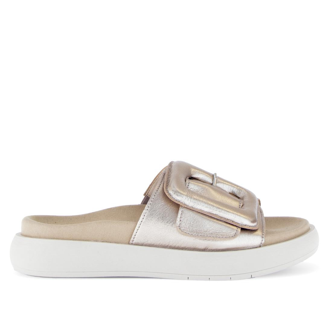 DAMES OPEN SCHOENEN-Goud leer