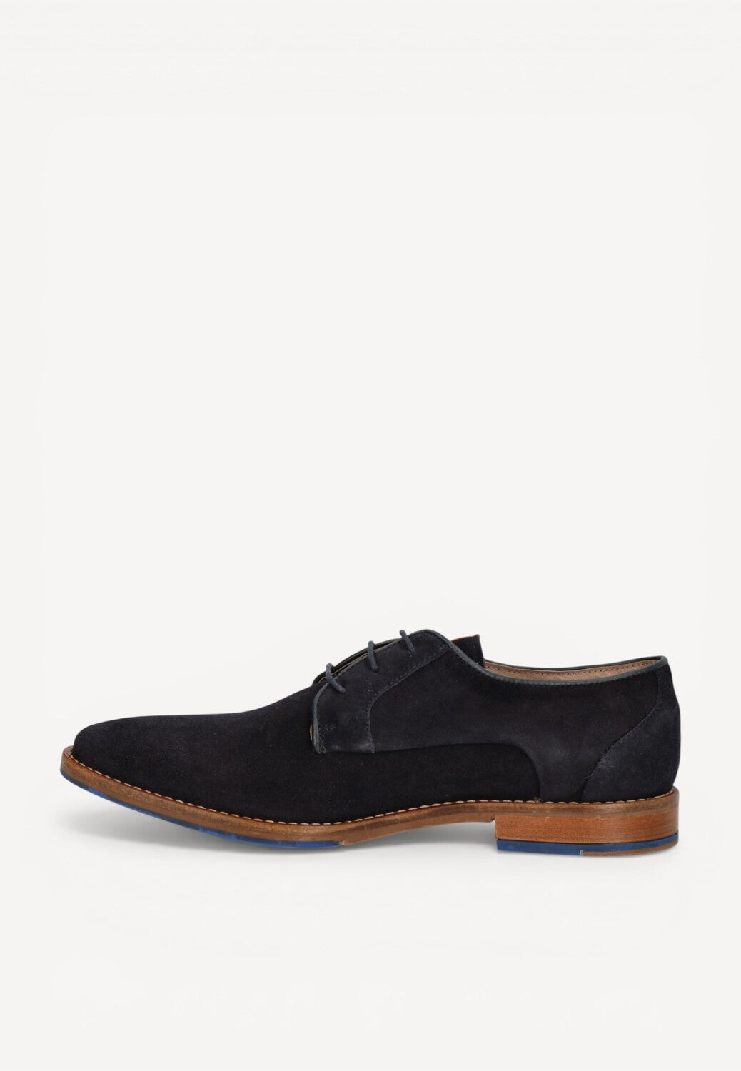 Heren veterschoenen-Blauw suède/nubuck