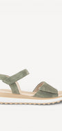 DAMES OPEN SCHOENEN-Groen suède/nubuck