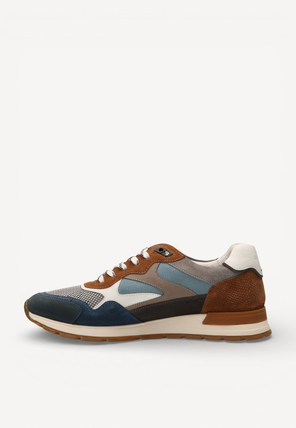 Heren veterschoenen-Blauw combi kleur