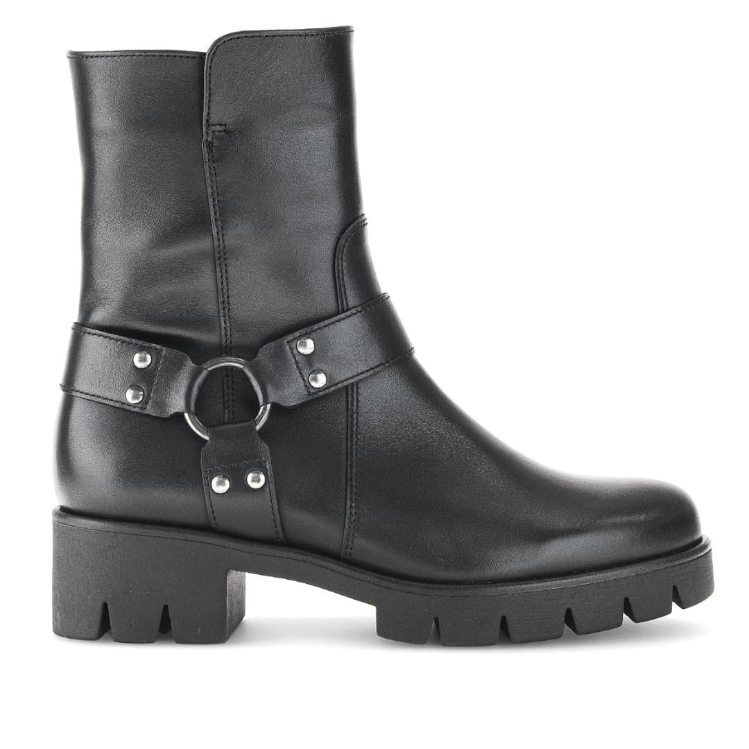 DAMES BOOTS+KORT LAARS-Zwart leer