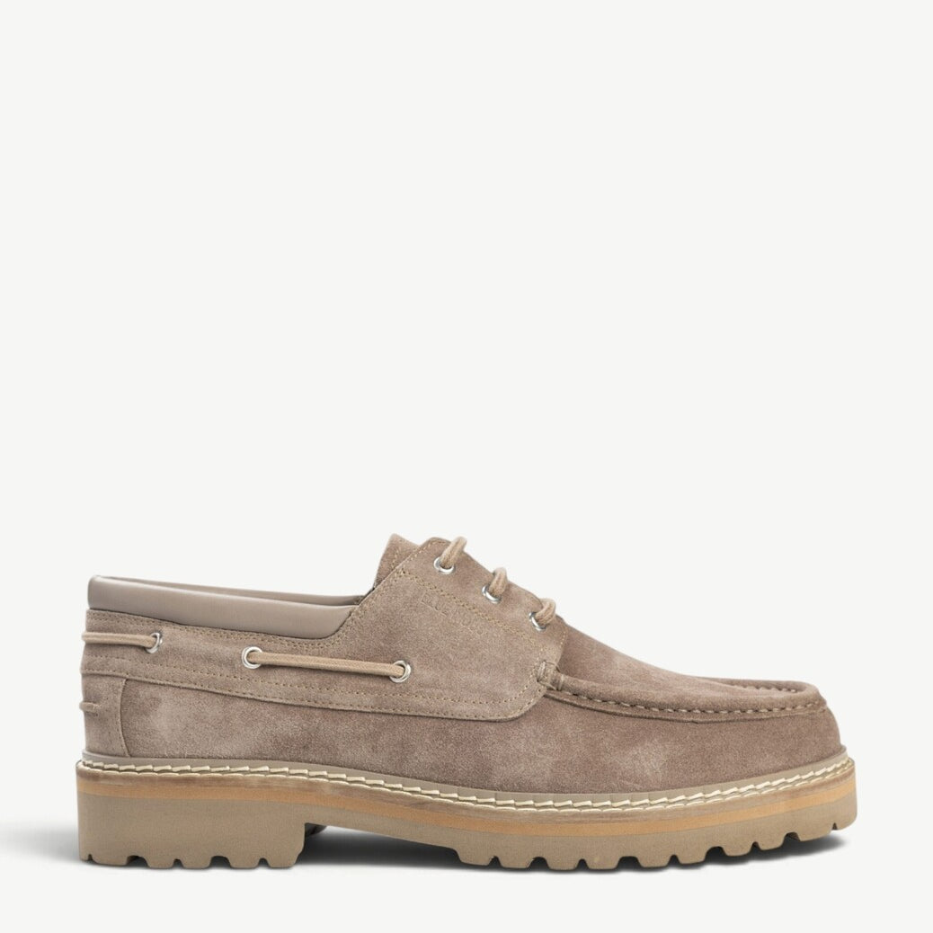 Heren veterschoenen-Beige suède/nubuck