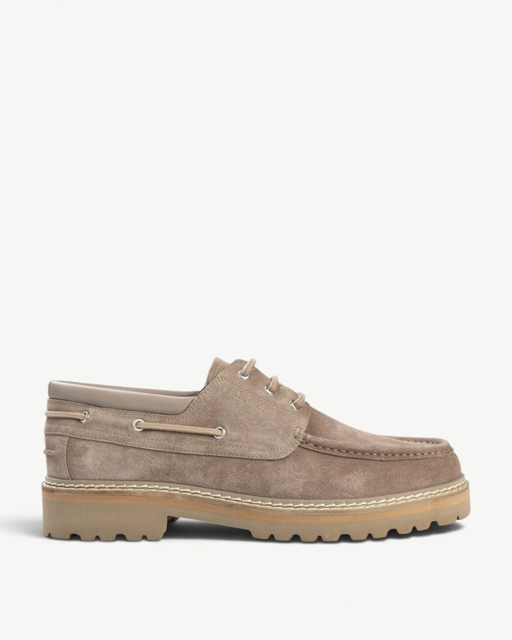 Heren veterschoenen-Beige suède/nubuck
