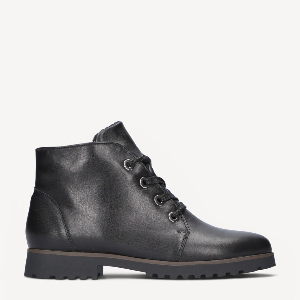 DAMES BOOTS+KORT LAARS-Zwart leer
