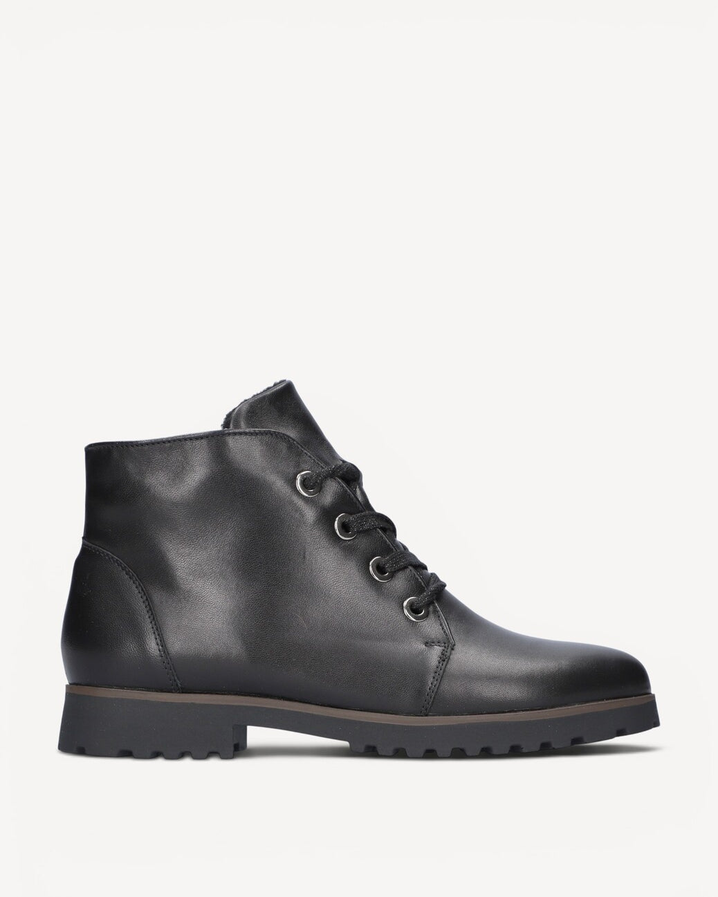 DAMES BOOTS+KORT LAARS-Zwart leer
