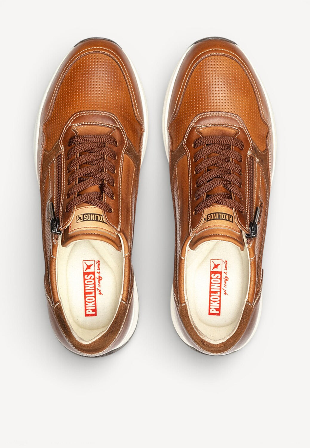 Heren veterschoenen-Bruin leer