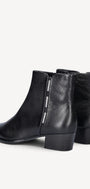 DAMES BOOTS+KORT LAARS-Zwart leer