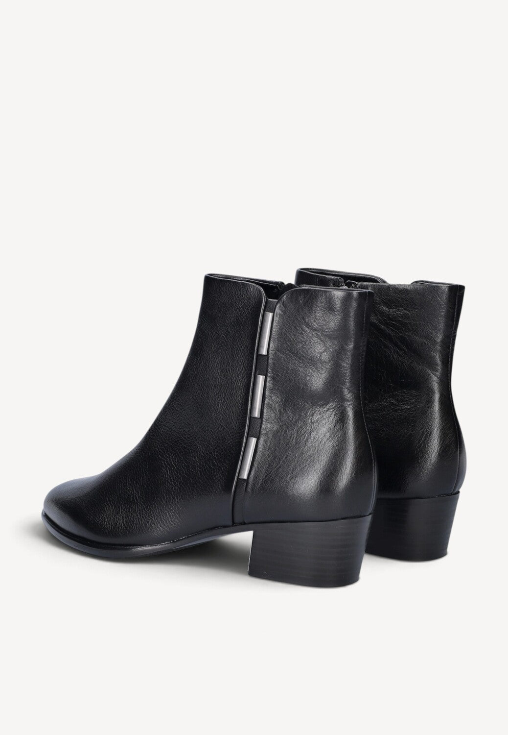 DAMES BOOTS+KORT LAARS-Zwart leer