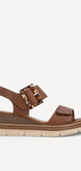 DAMES OPEN SCHOENEN-Bruin leer