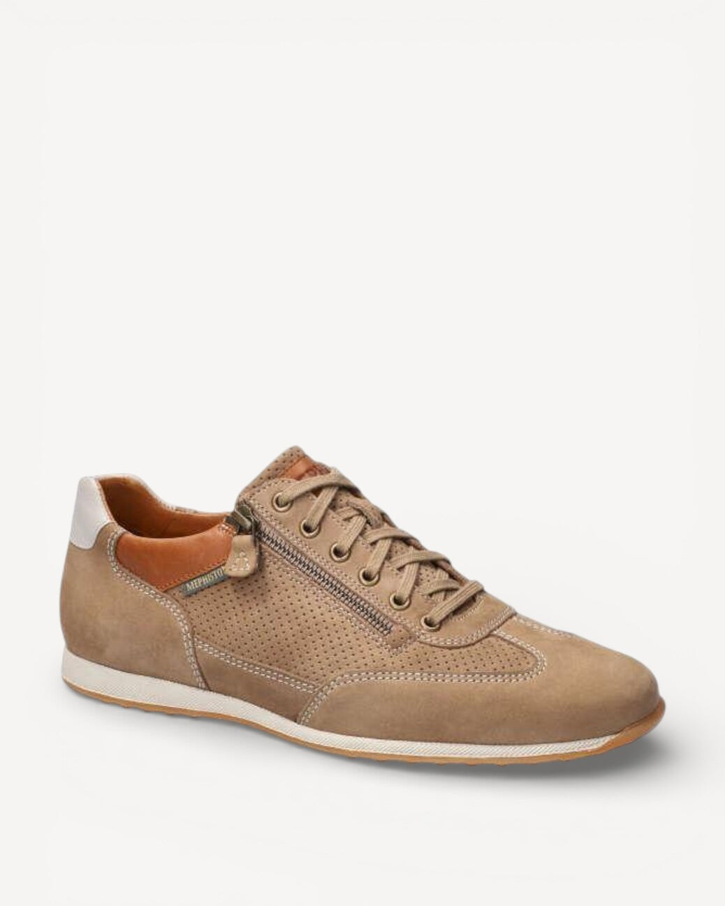 Heren veterschoenen-Beige suède/nubuck