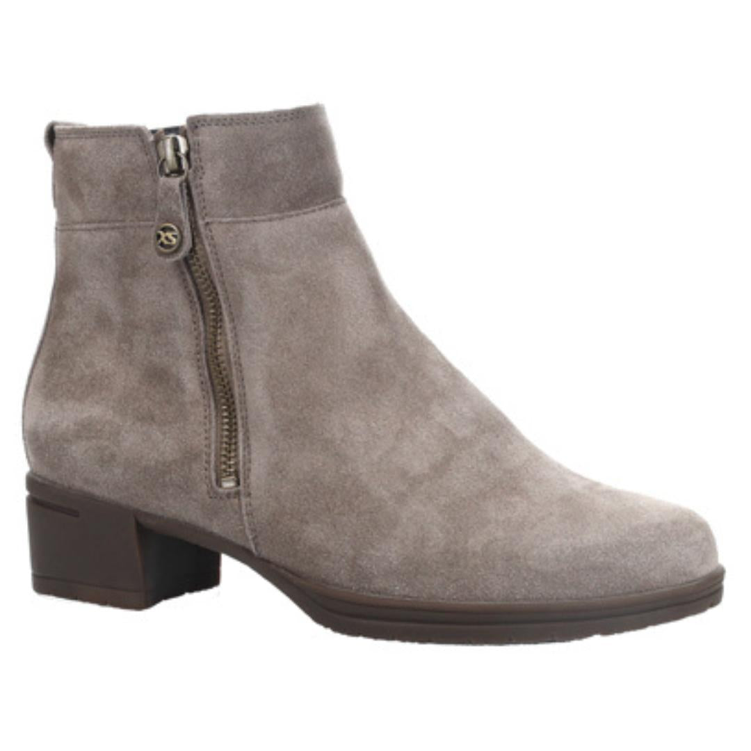 DAMES BOOTS+KORT LAARS-Beige suède/nubuck