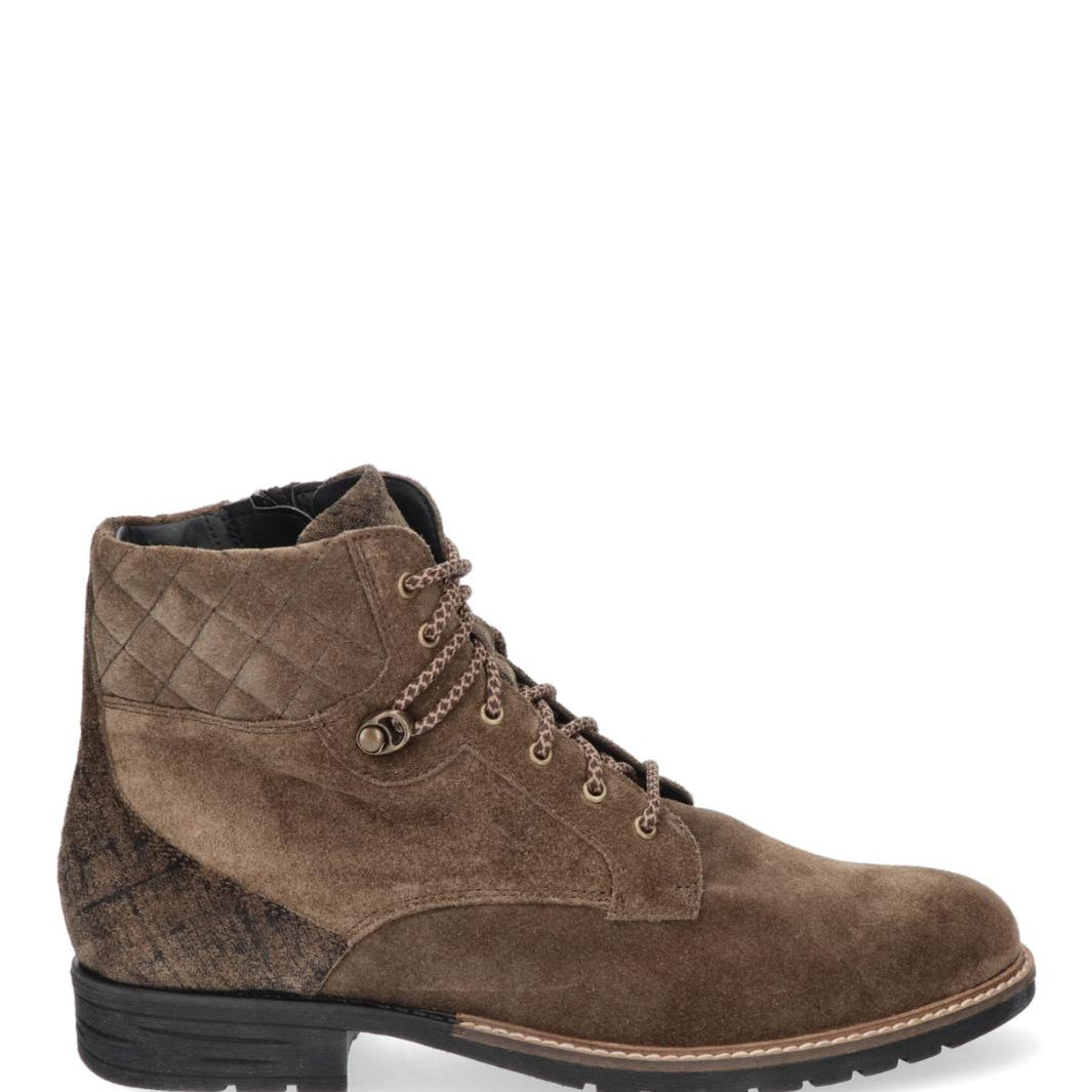 DAMES BOOTS+KORT LAARS-Beige suède/nubuck