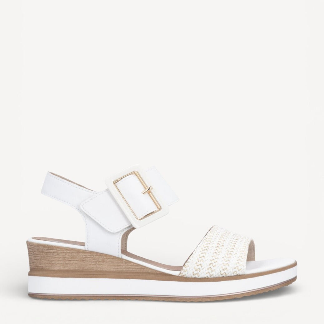 DAMES OPEN SCHOENEN-Wit combi kleur