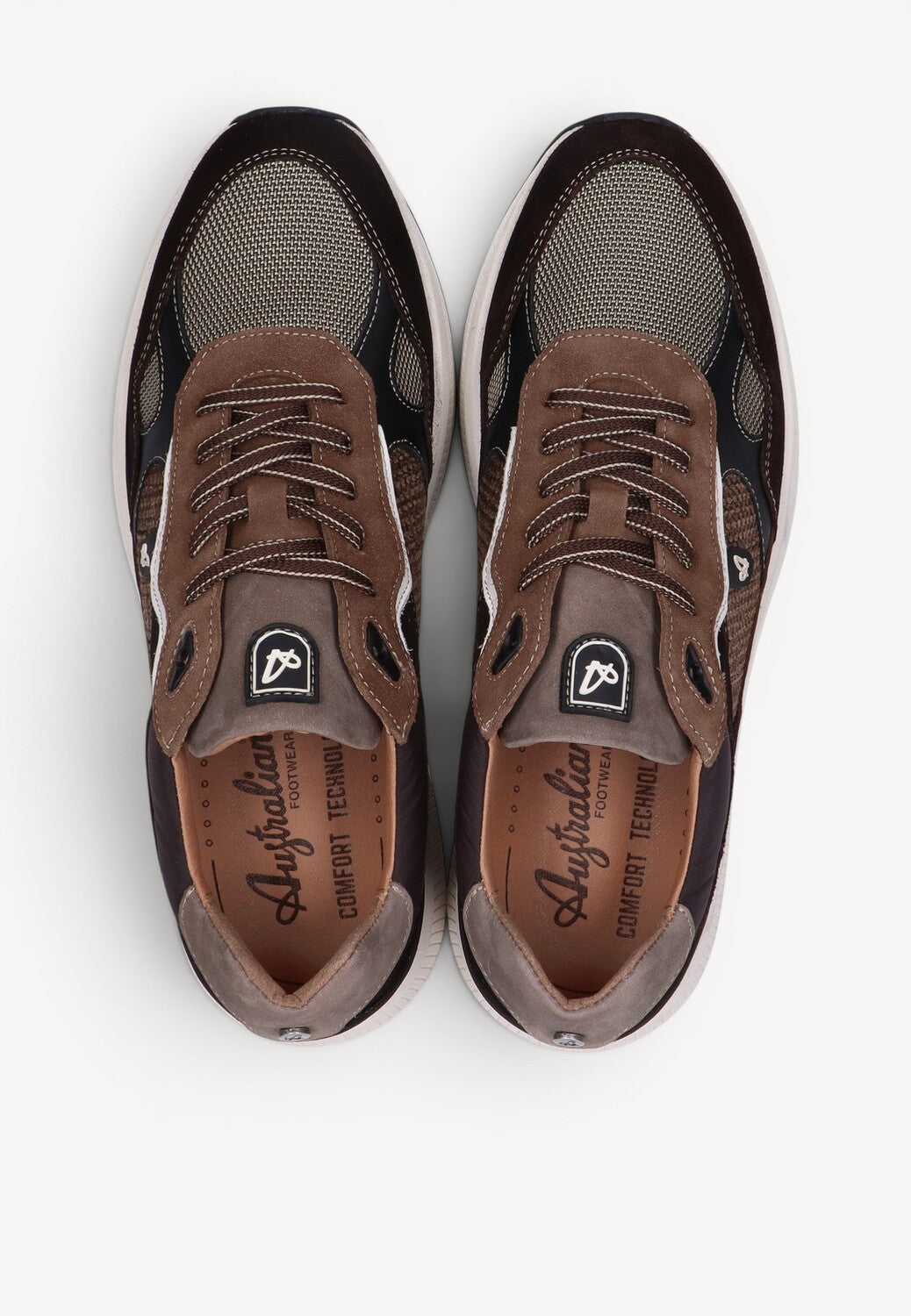Heren veterschoenen-Bruin combi kleur