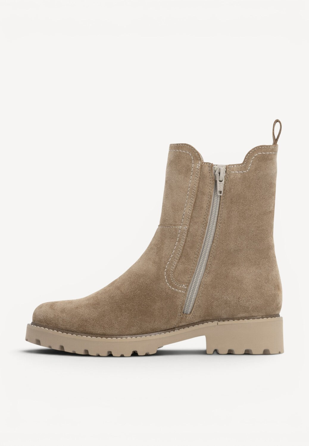 DAMES BOOTS+KORT LAARS-Beige suède/nubuck