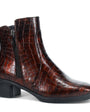 DAMES BOOTS+KORT LAARS-Bruin lak