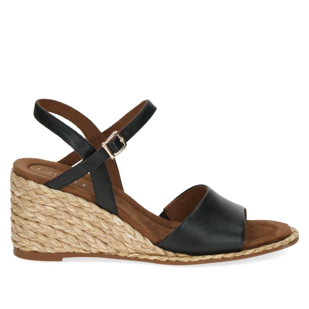 DAMES OPEN SCHOENEN-Zwart leer