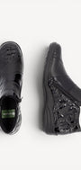 DAMES BOOTS+KORT LAARS-Zwart leer