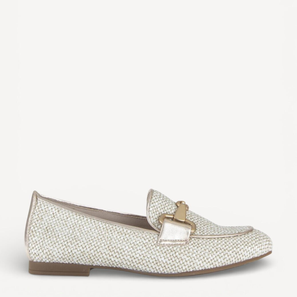 DAMES INSTAPSCHOENEN-Beige leer