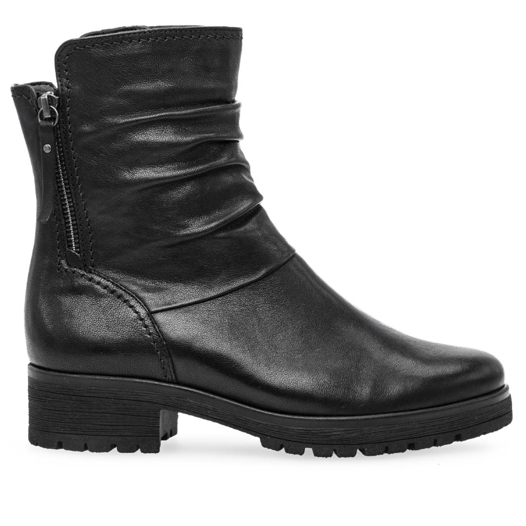 DAMES BOOTS+KORT LAARS-Zwart leer