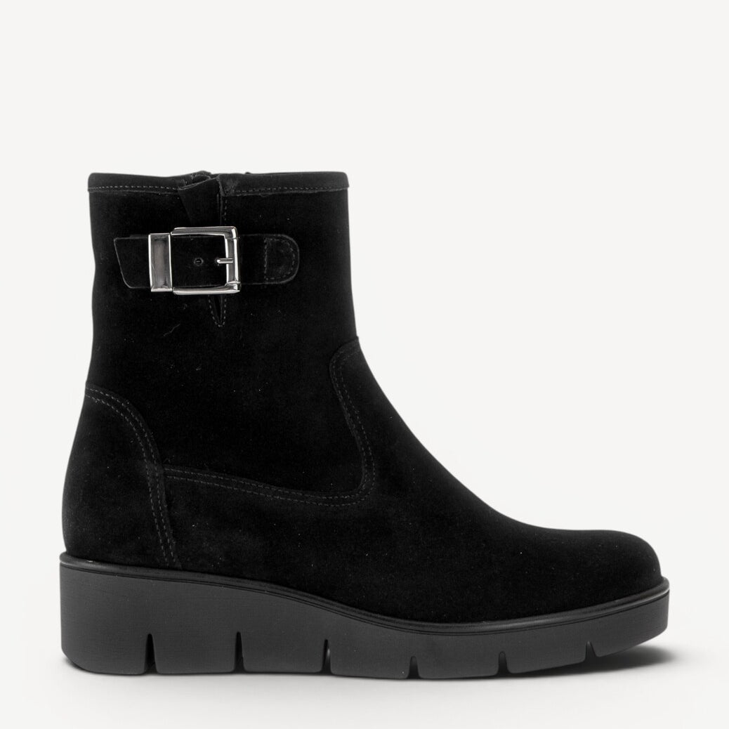 DAMES BOOTS+KORT LAARS-Zwart suède