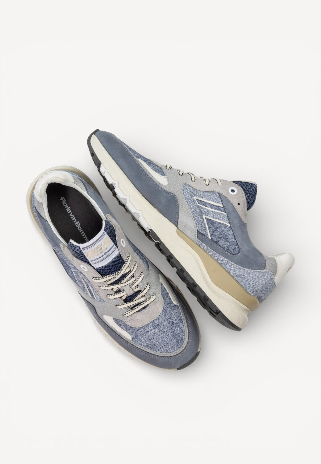 Heren veterschoenen-Blauw combi kleur